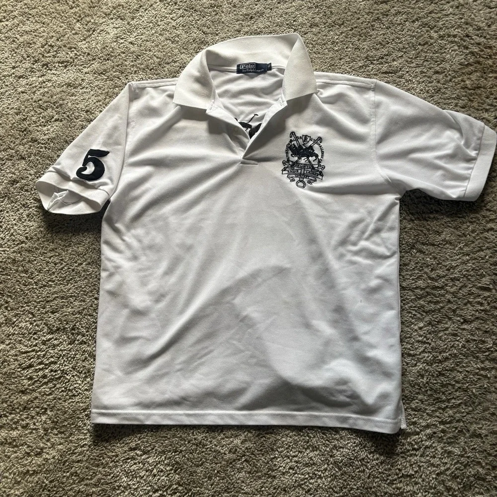 Vintage 90s Polo Ralph Lauren Embroidered Big Crest Polo Shirt Men's M/L Boxy